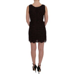 Dolce & Gabbana Bordeaux Floral Lace Ricamo Sheath Dress WOMAN DRESSES