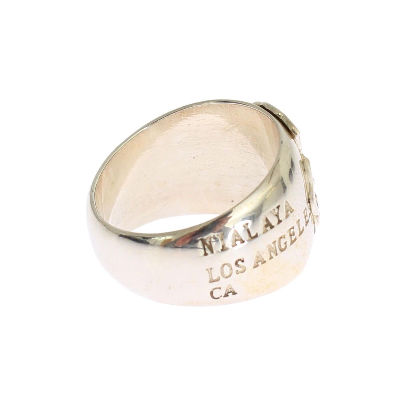 Nialaya Silver Cross Womens 925 Sterling Ring