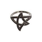 Nialaya Black CZ Rhodium 925 Silver Womens Ring Ring