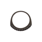 Nialaya Black CZ Rhodium 925 Silver Womens Ring Ring