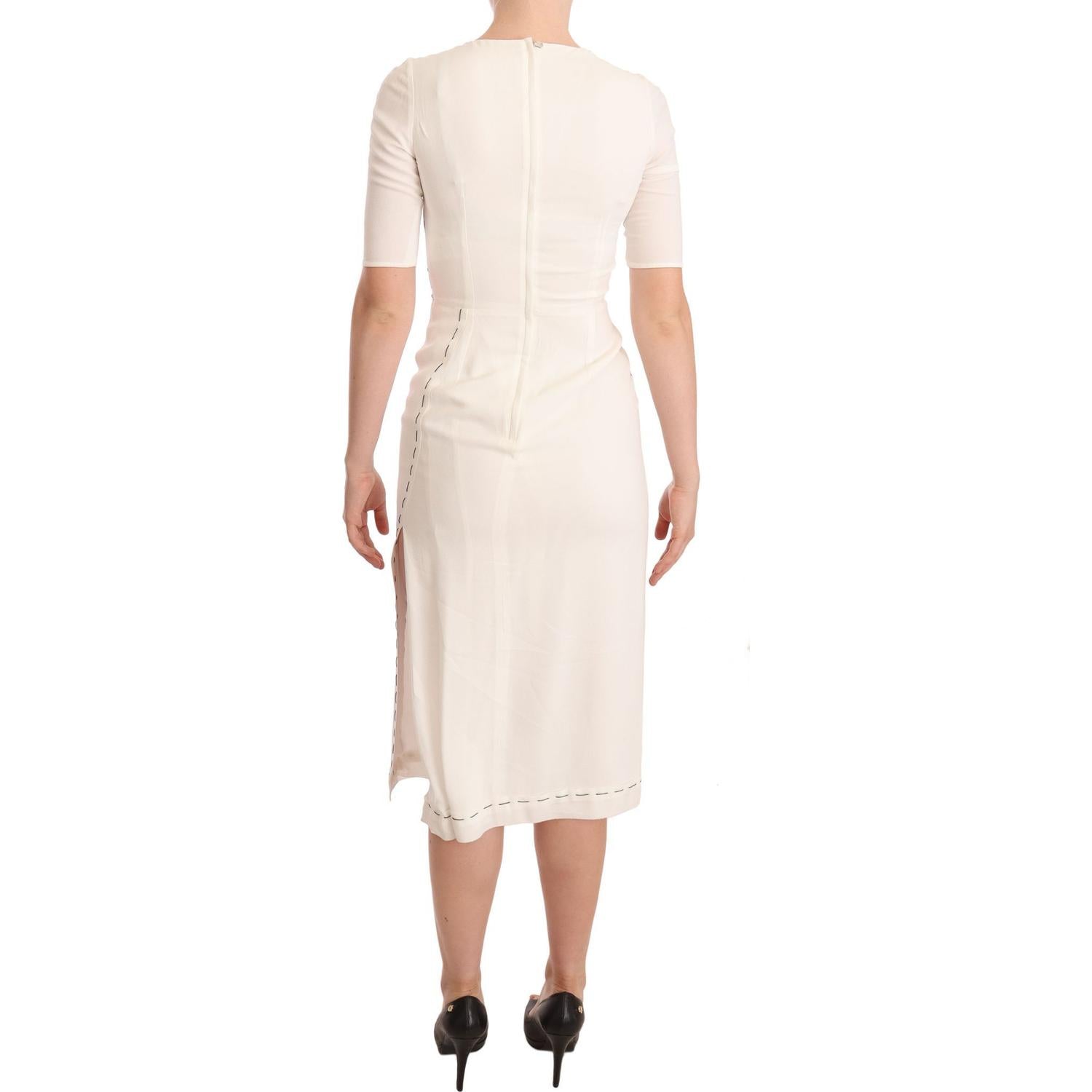 فستان دولتشي آند غابانا الأنيق ذو التصميم المزهر متوسط ​​الطول