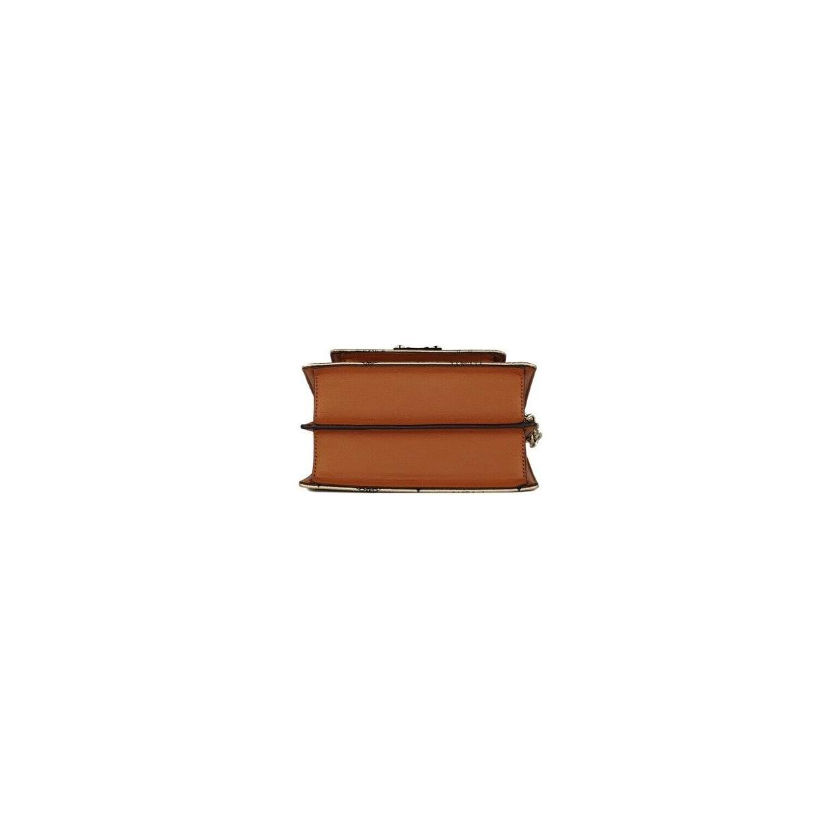 MCM Signature Berlin Gold Diamond Logo Leather Mini Flap Lock Crossbody Handbag Crossbody Bag