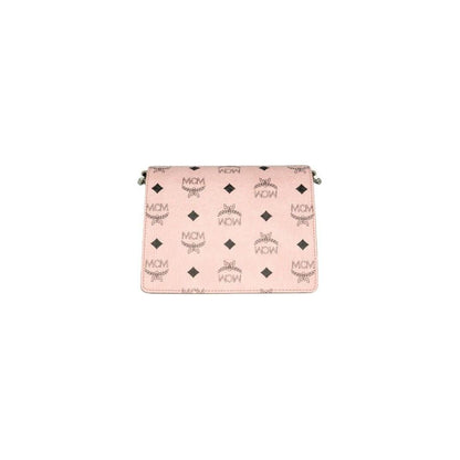 MCM Signature Soft Pink Diamond Logo Leather Mini Flap Lock Crossbody Handbag