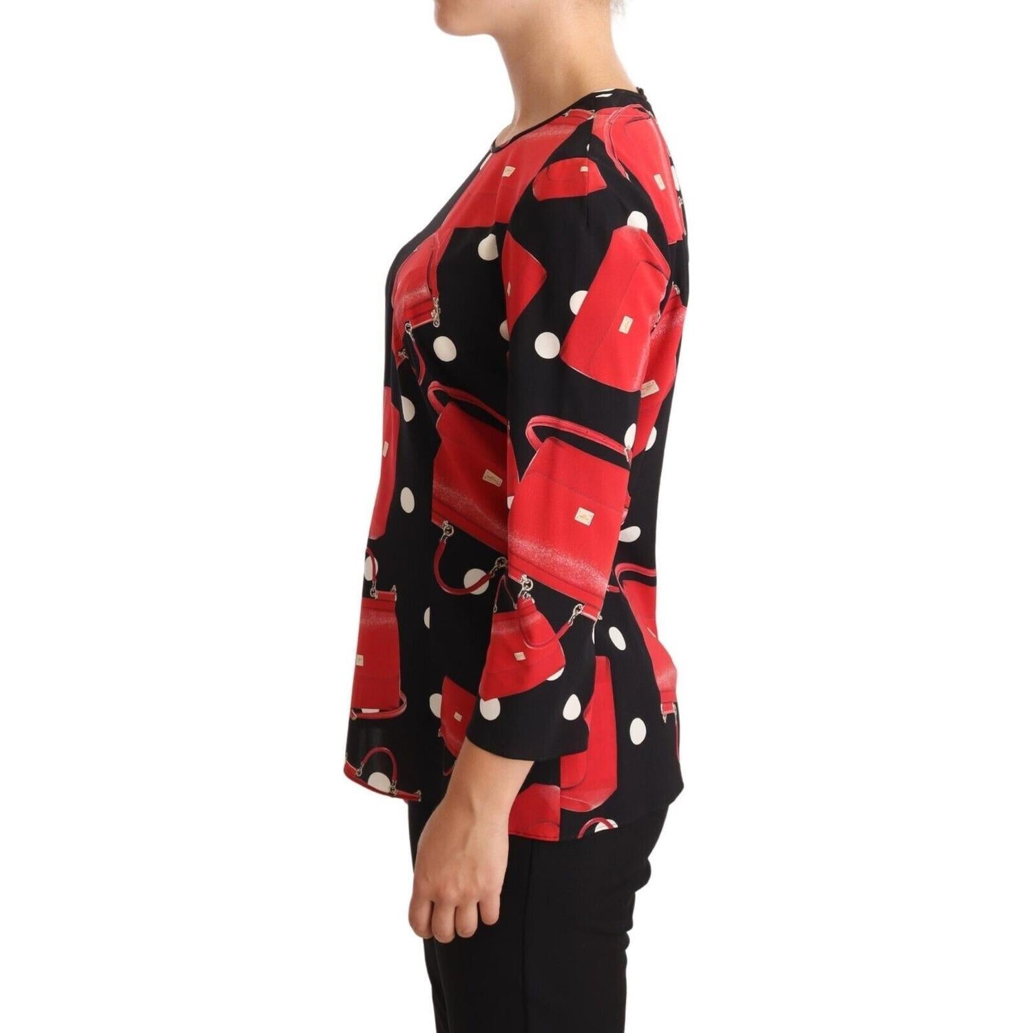 بلوزة دولتشي آند غابانا الأنيقة بطبعة حقيبة سيسيلي