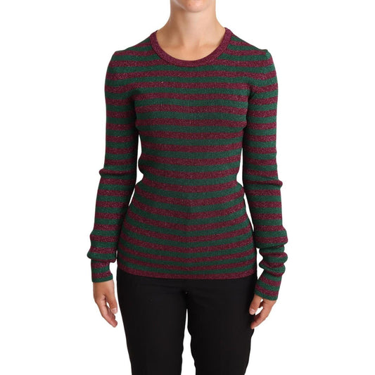 Dolce & Gabbana Multicolor Striped Crew Neck Pullover Sweater WOMAN SWEATERS