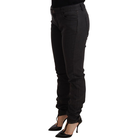 PINKO Chic Mid Waist Skinny Black Denim Jeans & Pants PINKO Black