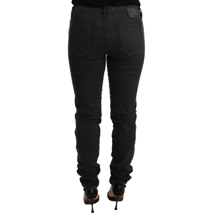 PINKO Black Cotton Stretch Skinny Mid Waist Women Denim Jeans Jeans & Pants