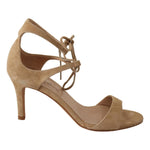 Maria Christina Elegant Beige Suede Ankle Strap Heels WOMAN PUMPS Maria Christina Dim Gray