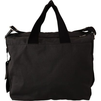 Dolce & Gabbana Black Denim Leather Shoulder Strap Messenger Bag WOMAN SHOULDER BAGS
