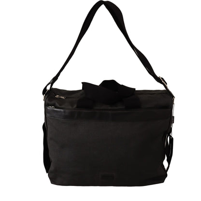Dolce & Gabbana Black Denim Leather Shoulder Strap Messenger Bag WOMAN SHOULDER BAGS