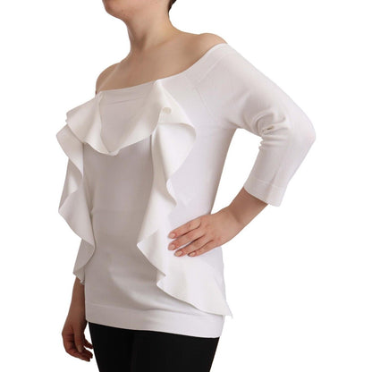 EXTERIOR White Long Sleeves Off Shoulder Women Top Blouse WOMAN TOPS AND SHIRTS