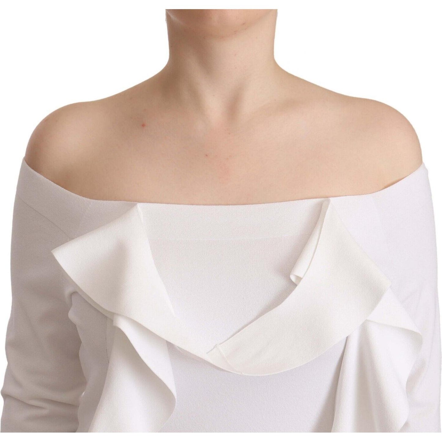 EXTERIOR White Long Sleeves Off Shoulder Women Top Blouse WOMAN TOPS AND SHIRTS