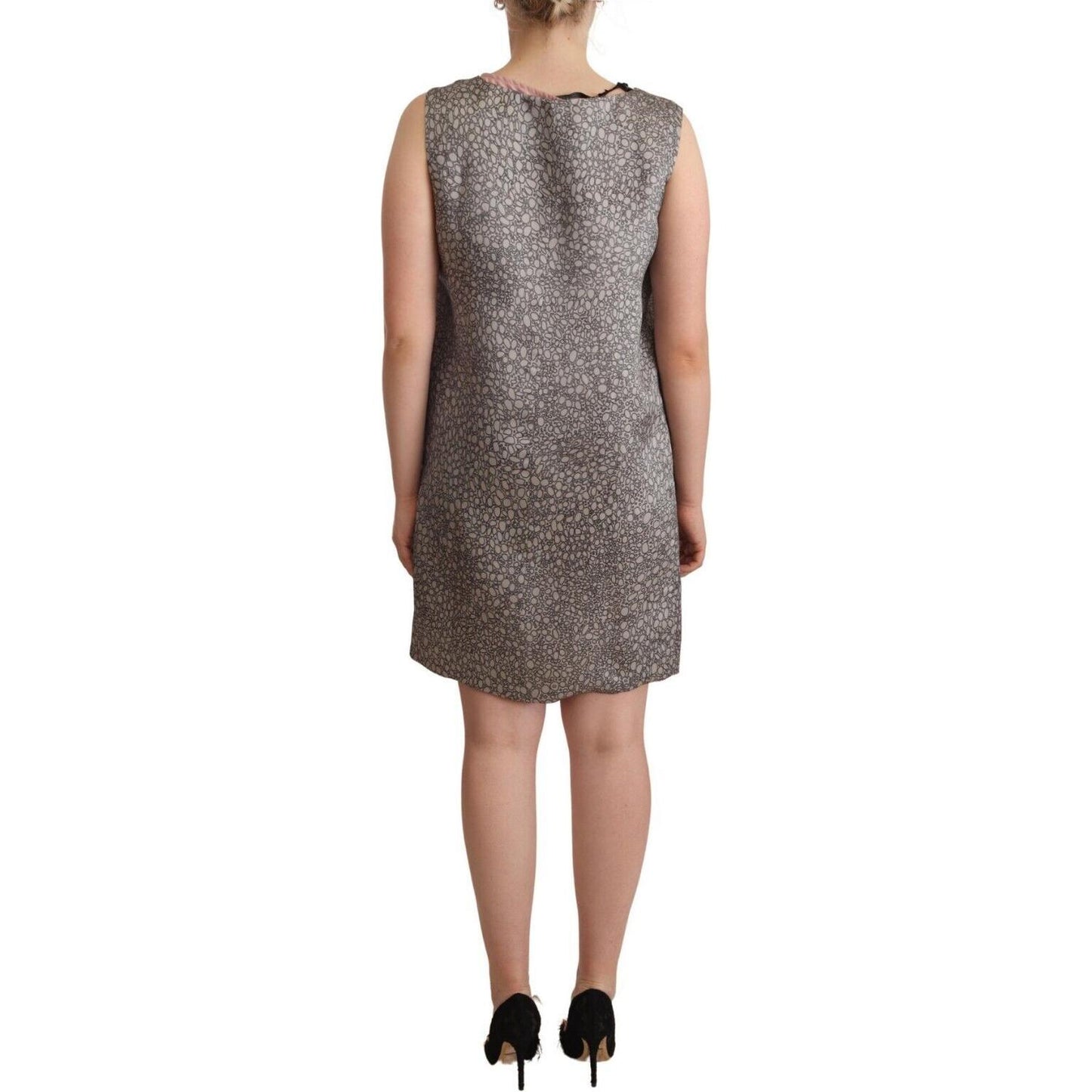 Comeforbreakfast Gray Sleeveless Shift Knee Length Dress