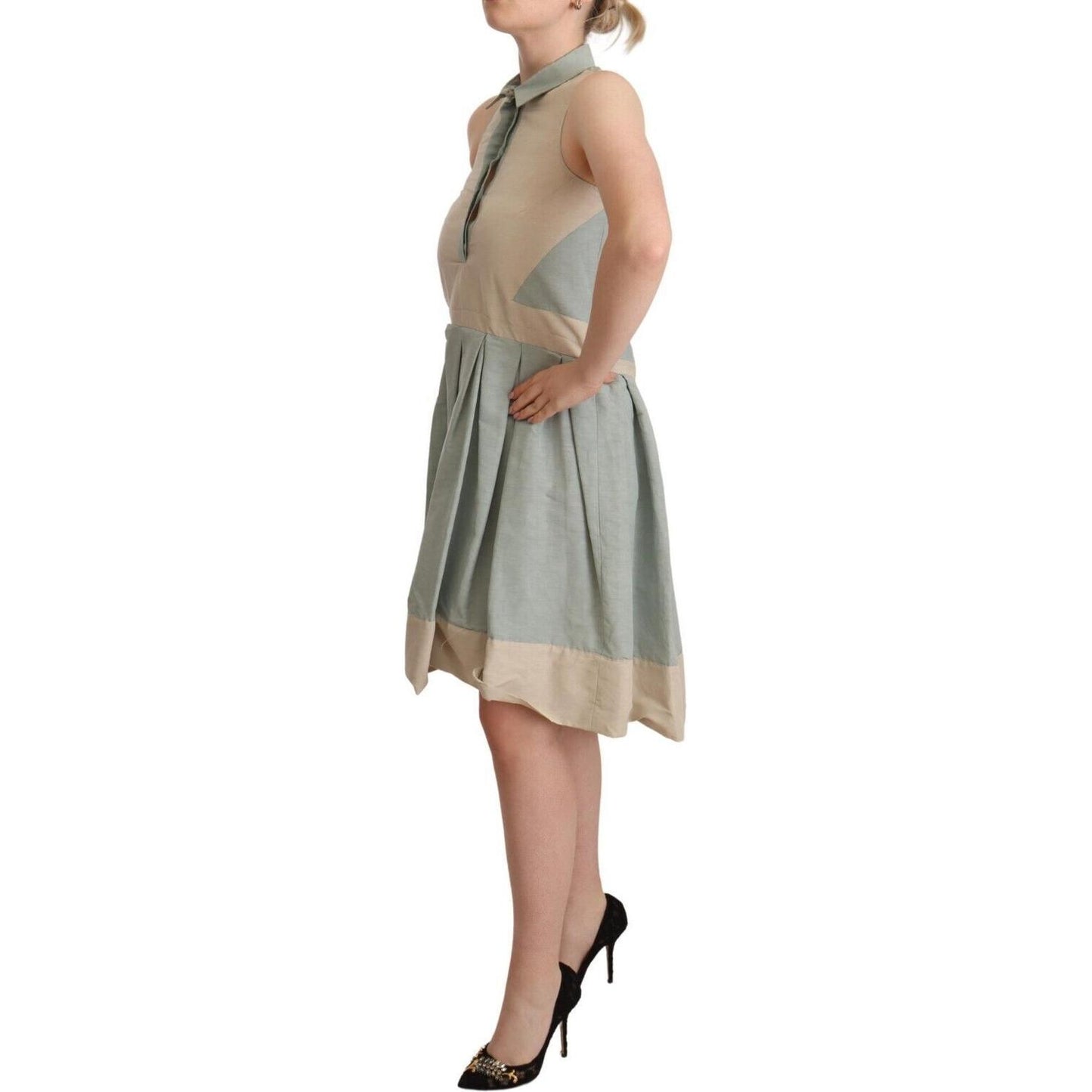 Comeforbreakfast Multicolor Collared Sleeveless Sheath Dress WOMAN DRESSES