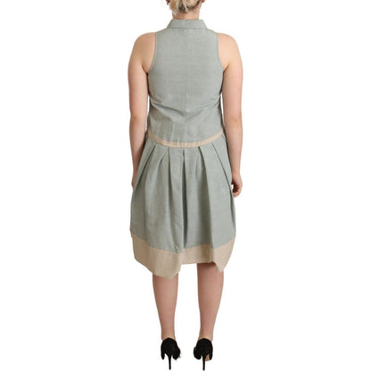 Comeforbreakfast Multicolor Collared Sleeveless Sheath Dress