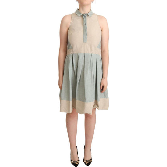 Comeforbreakfast Multicolor Collared Sleeveless Sheath Dress WOMAN DRESSES