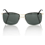 Frankie Morello Black Metallic Fibre Men Sunglasses
