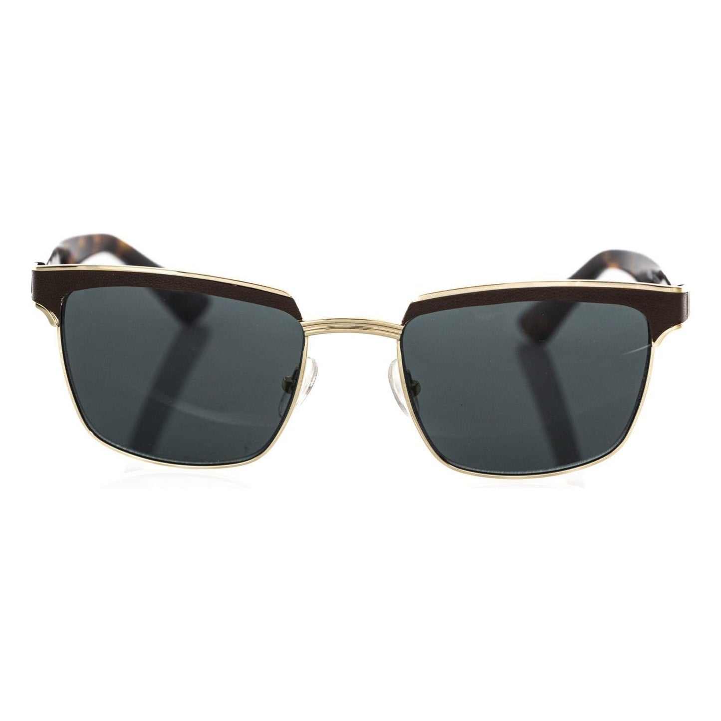 Frankie Morello Brown Metallic Fibre Men Sunglass