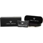 Frankie Morello Black Metallic Fibre Men Sunglasses