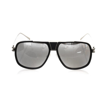 Frankie Morello Black Metallic Fibre Men Sunglass