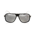 Frankie Morello Black Metallic Fibre Men Sunglass