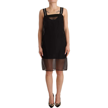 Dolce & Gabbana Black Silk Stretch Crystal Sheath Mini Dress