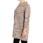 PINK MEMORIES Beige Oversized V-Neck Knitted Sweater PINK MEMORIES Rosy Brown