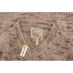 PINK MEMORIES Beige Oversized V-Neck Knitted Sweater PINK MEMORIES Rosy Brown