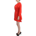 Fyodor Golan Red Mini Linen 3/4 Sleeve Sheath Dress