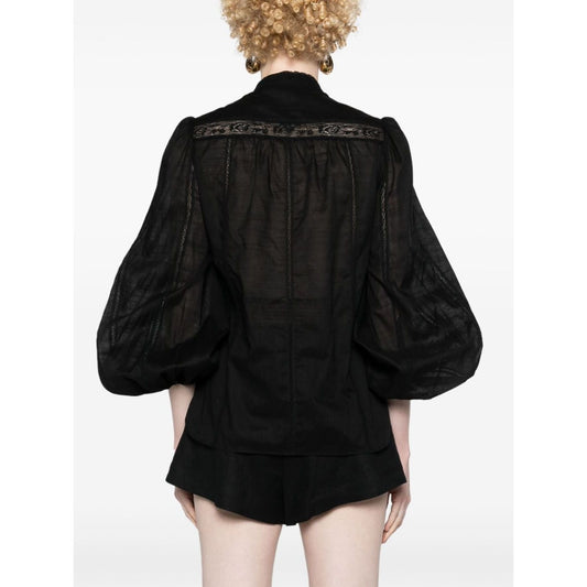 Zimmermann Shirts Black Shirts Zimmermann White Smoke