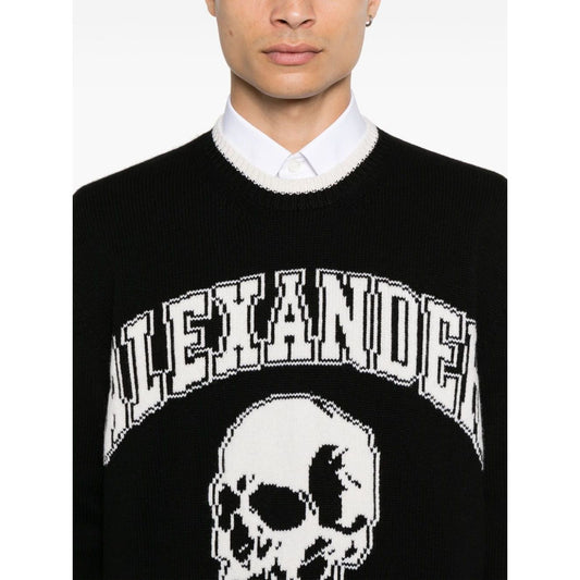 Alexander McQueen intarsia-logo Sweater Topwear Alexander Mcqueen Antique White