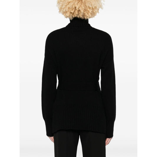 WILD CASHMERE Sweaters Black Topwear Wild Cashmere White Smoke