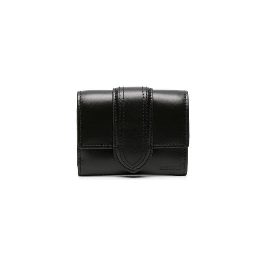 JACQUEMUS Le Compact Bambino leather wallet Black Wallets JACQUEMUS Black