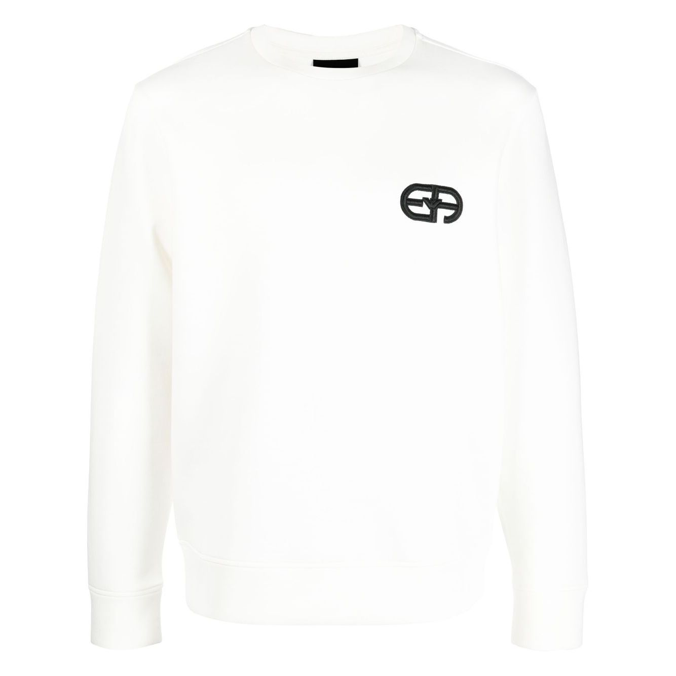 Emporio Armani Double-jersey sweatshirt with embossed embroidered EA logo Topwear