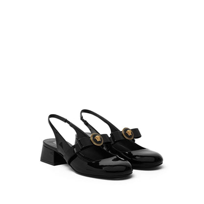 Versace Gianni Ribbon Patent Slingback Pumps 35 mm