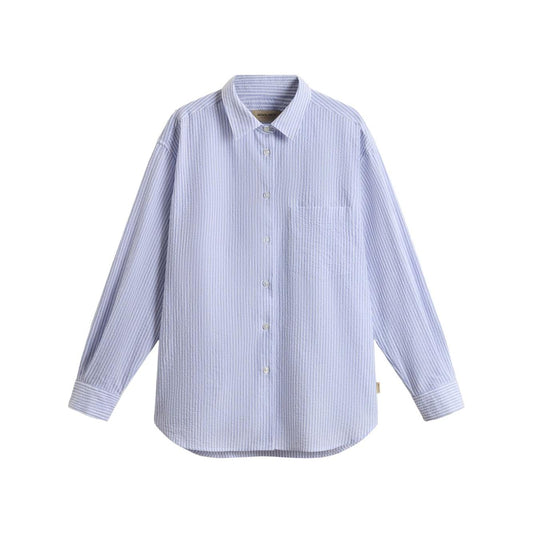 Woolrich Blue stripe cotton shirt Shirts Woolrich Light Steel Blue