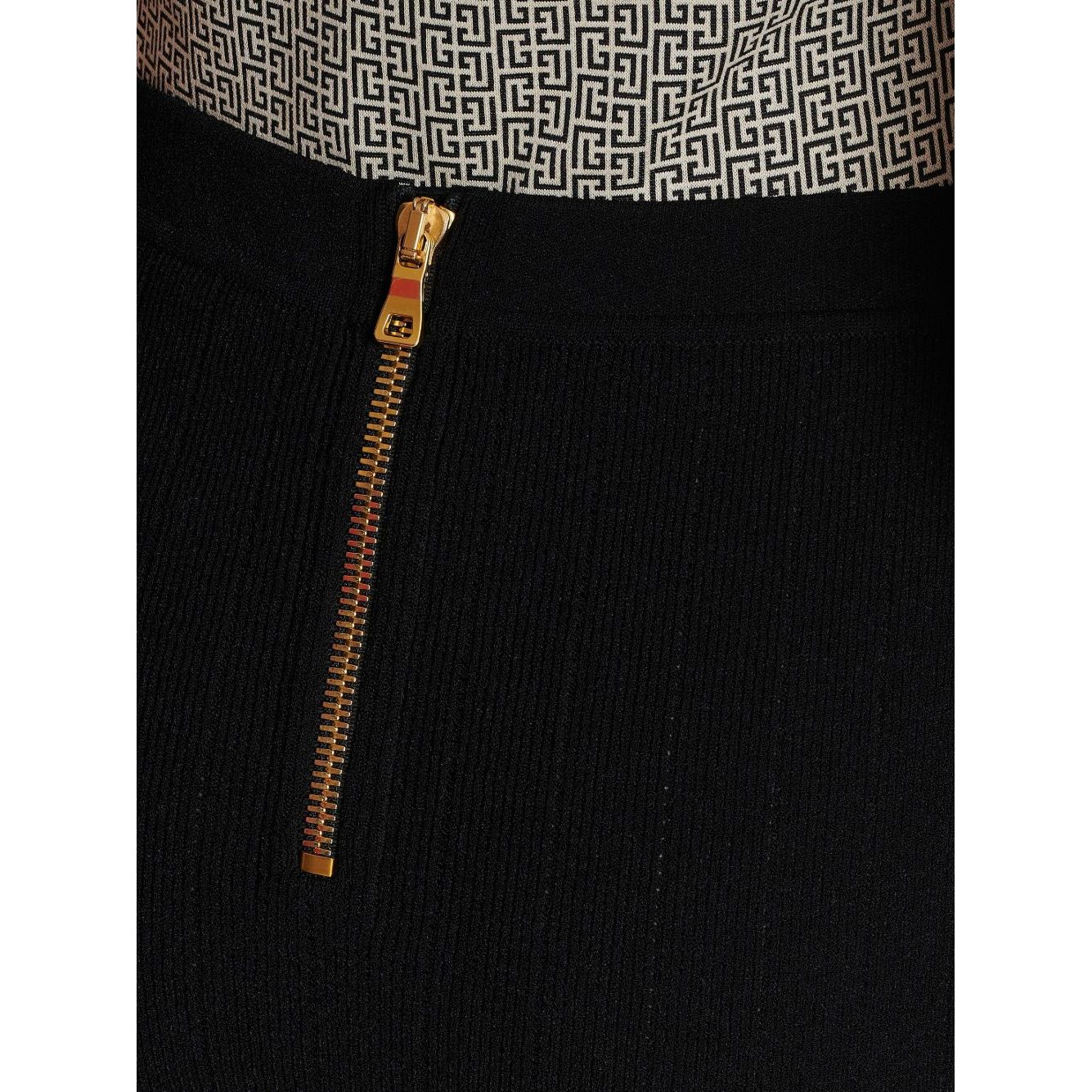 Balmain Button Embellished Knitted Skirt