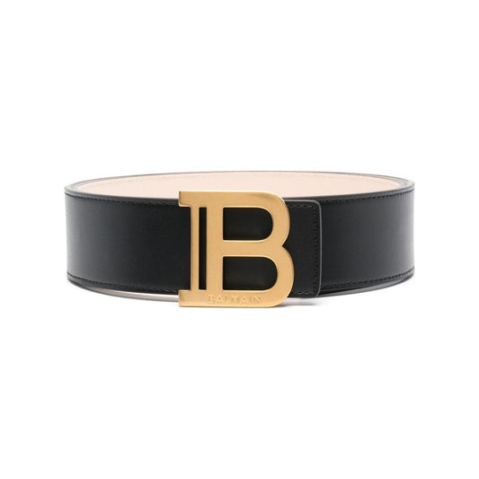 Balmain Women Leather Belt Black Belts Balmain Wheat