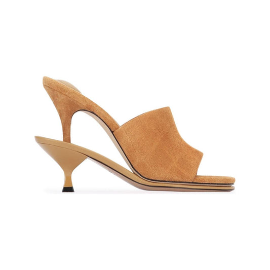 Jacquemus The Doubles 100mm Mules Brown Sandals JACQUEMUS Dark Khaki