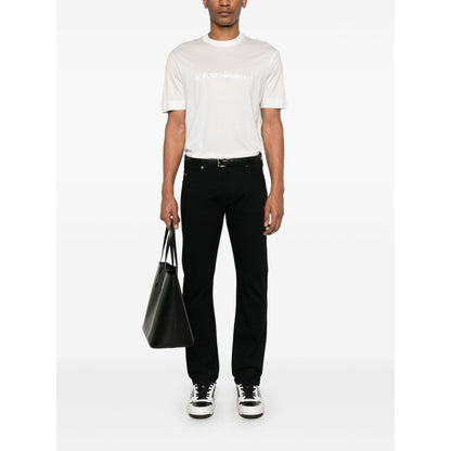 Emporio Armani Embroidered Logo T Shirt Topwear