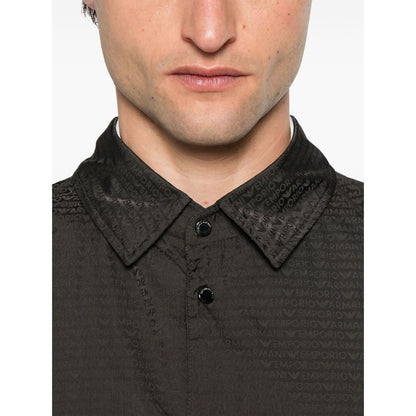 Emporio Armani Blouson with internal nylon bib jacquard all-over lettering Jackets