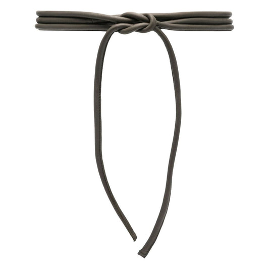 Furling By Giani Filo leather belt in dark khaki green with padded self-tie fastening, featuring a rolled design and 226cm length.