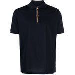 PS By Paul Smith T-shirts and Polos Blue rainbow-stripe cotton polo shirt with navy blue color and polo collar.