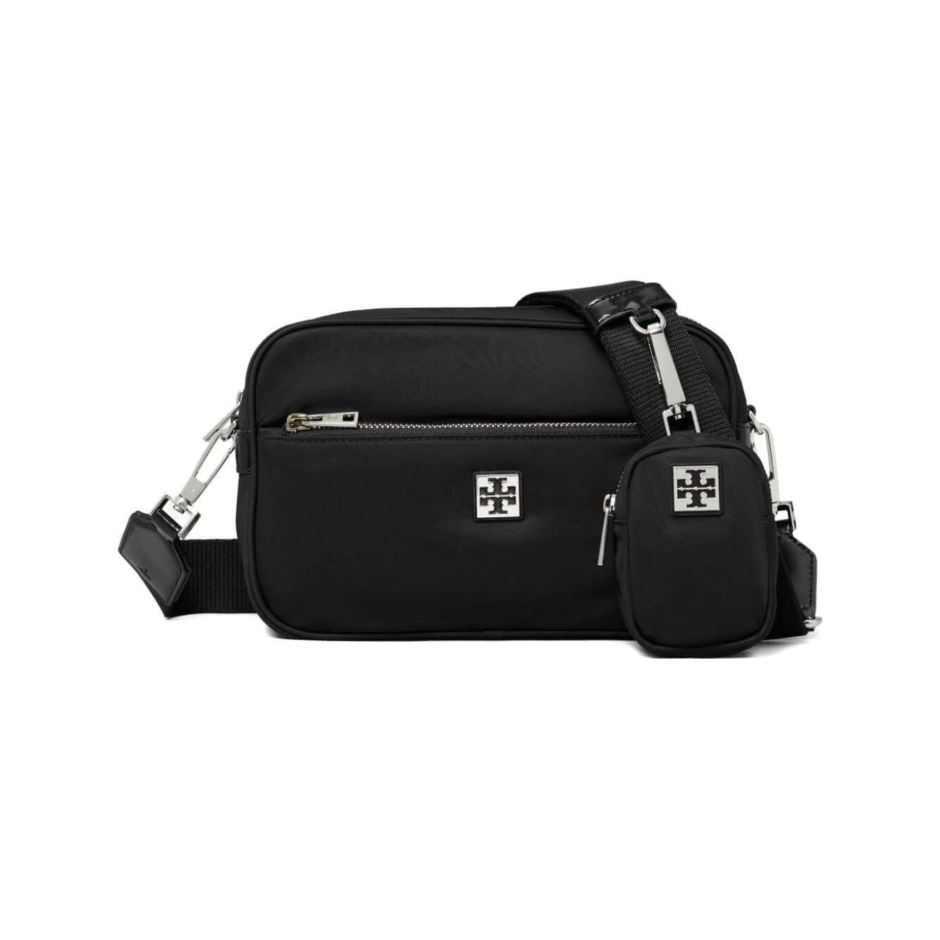 Front view with bag zipped and handles upright.