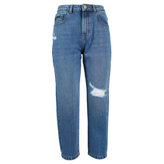 Yes Zee Blue Cotton Women's High-Waisted Jean Yes Zee Dark Slate Blue