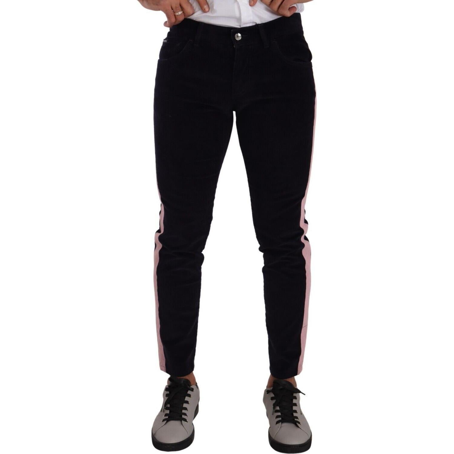 بنطلون جينز ضيق أنيق من Dolce &amp; Gabbana مصنوع من قماش مخملي