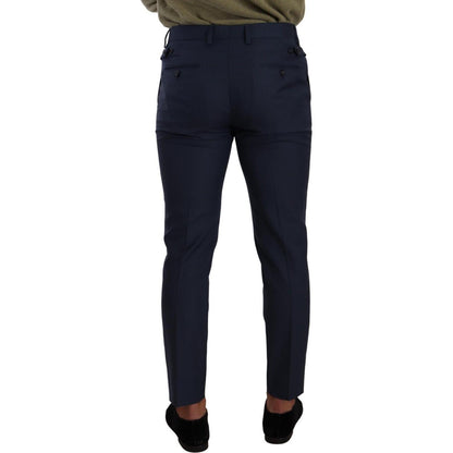 Dolce & Gabbana Dark Blue Wool Skinny Formal Dress Pants