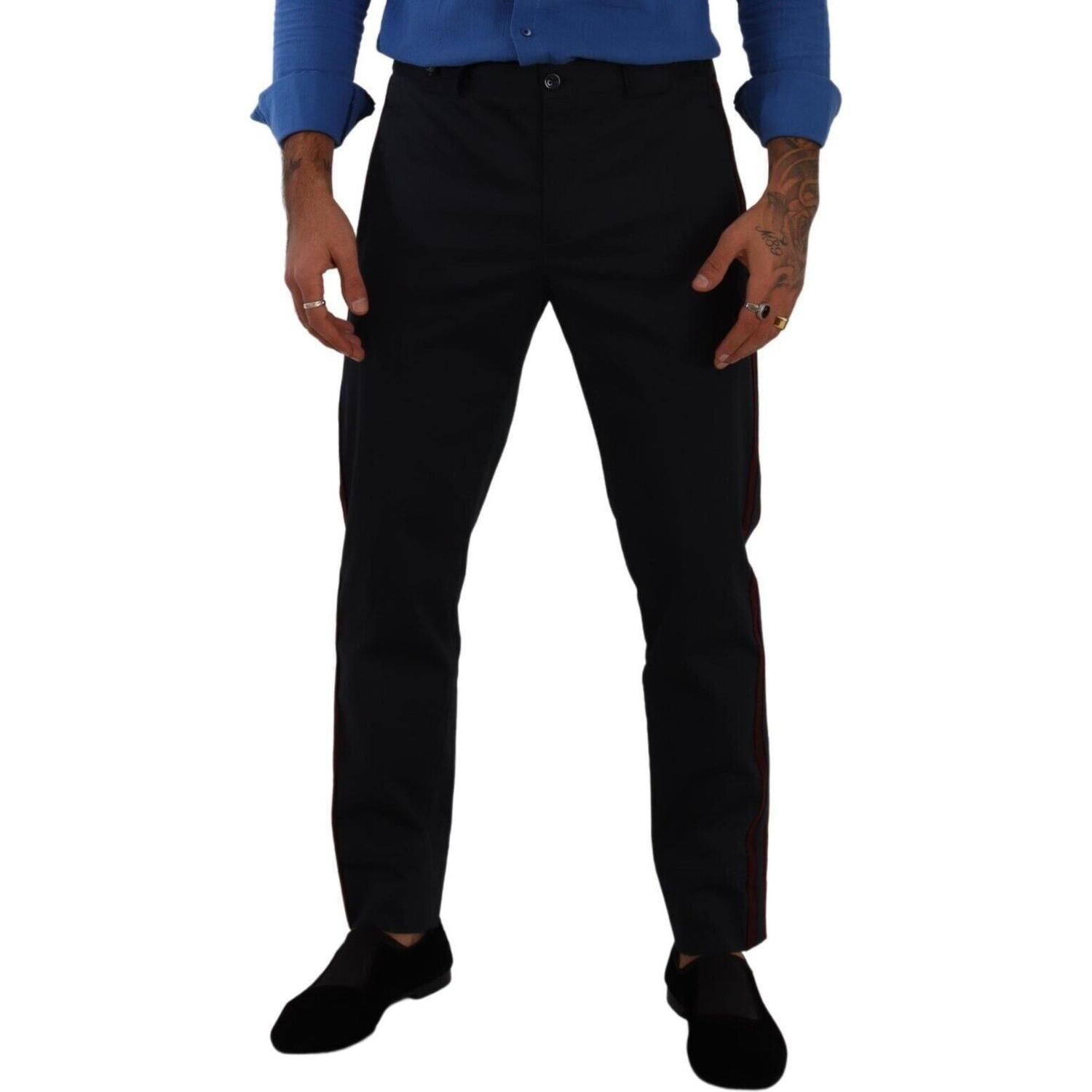 بنطلون شينو أنيق بقصّة Slim Fit من Dolce &amp; Gabbana باللون الأزرق