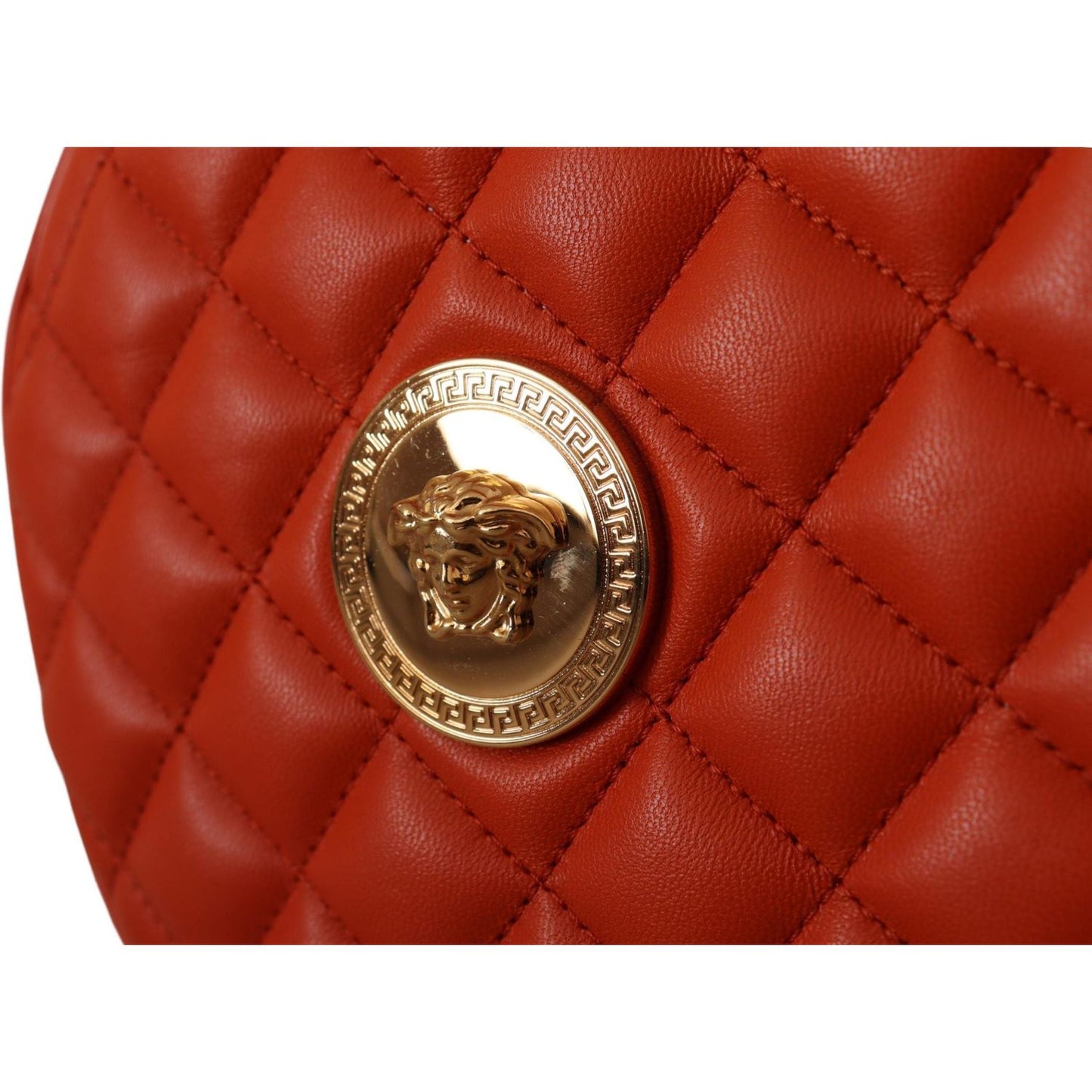 Versace Red Nappa Leather Medusa Round Crossbody Bag