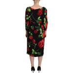 Dolce & Gabbana Elegant Floral Print Silk Sheath Dress Dolce & Gabbana Rosy Brown